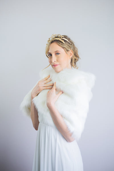 Bridal Ivory Fur Shawl – Sissily Designs