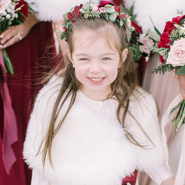 Flower girl faux fur sales cape