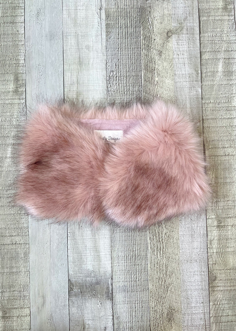 Pink Flower Girl Faux Fur Wrap (Kid Pin03)