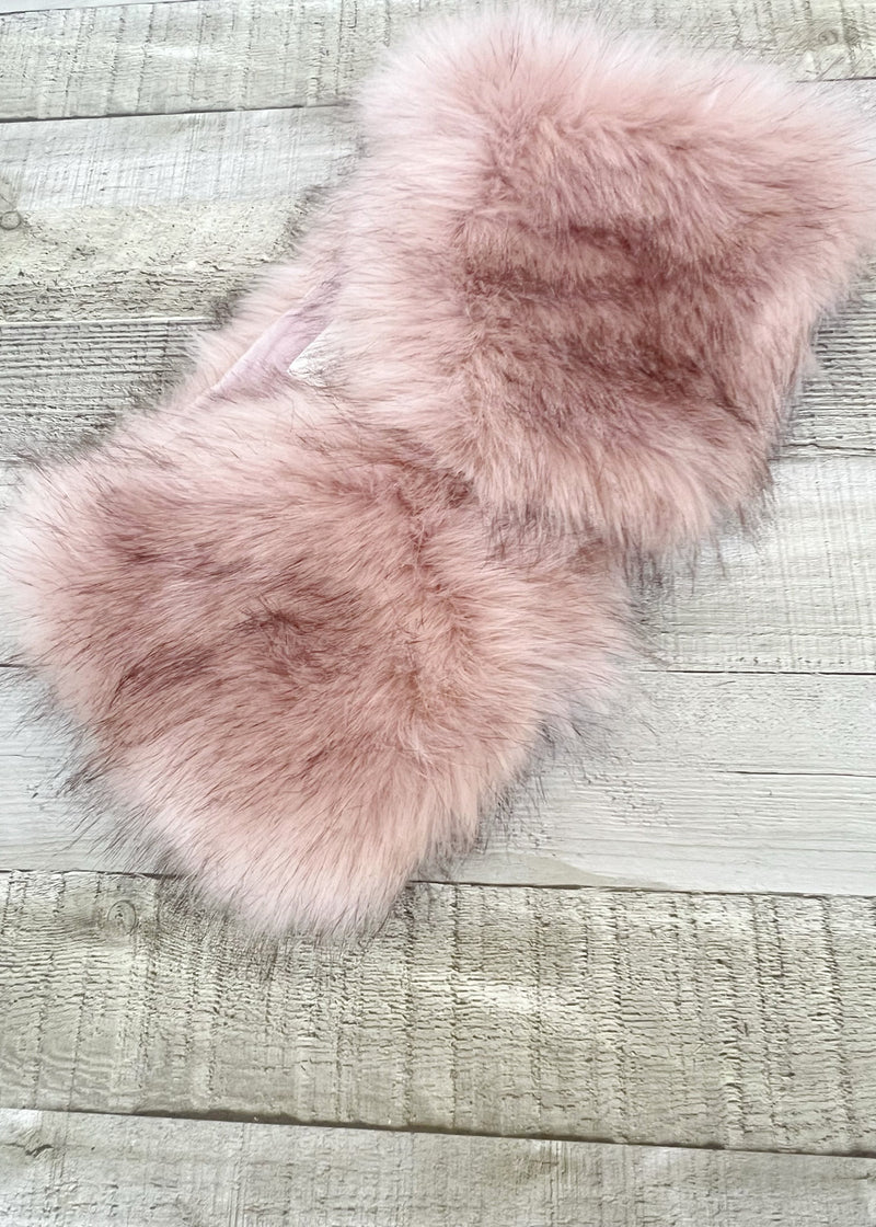 Pink Flower Girl Faux Fur Wrap (Kid Pin03)