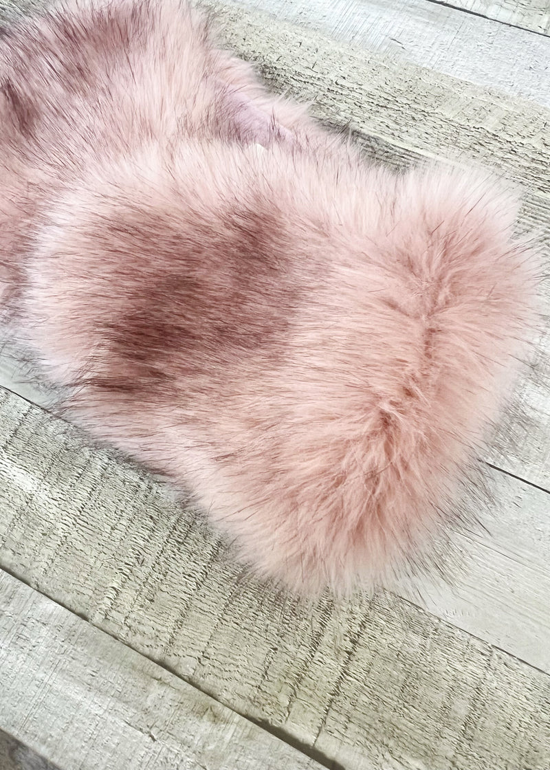 Pink Flower Girl Faux Fur Wrap (Kid Pin03)