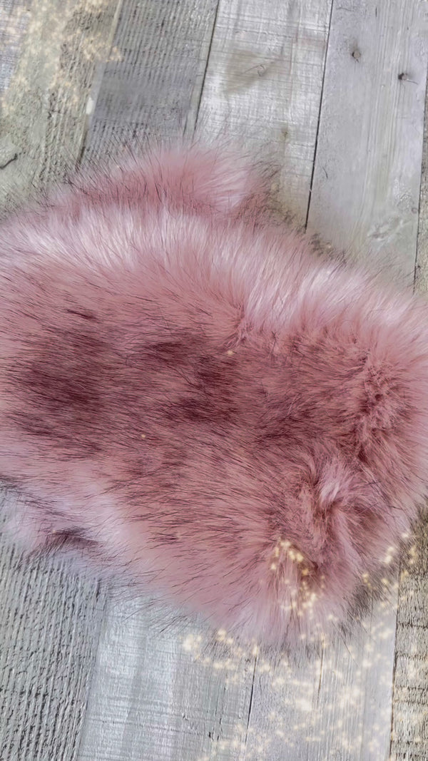 Pink Flower Girl Faux Fur Wrap (Kid Pin03)