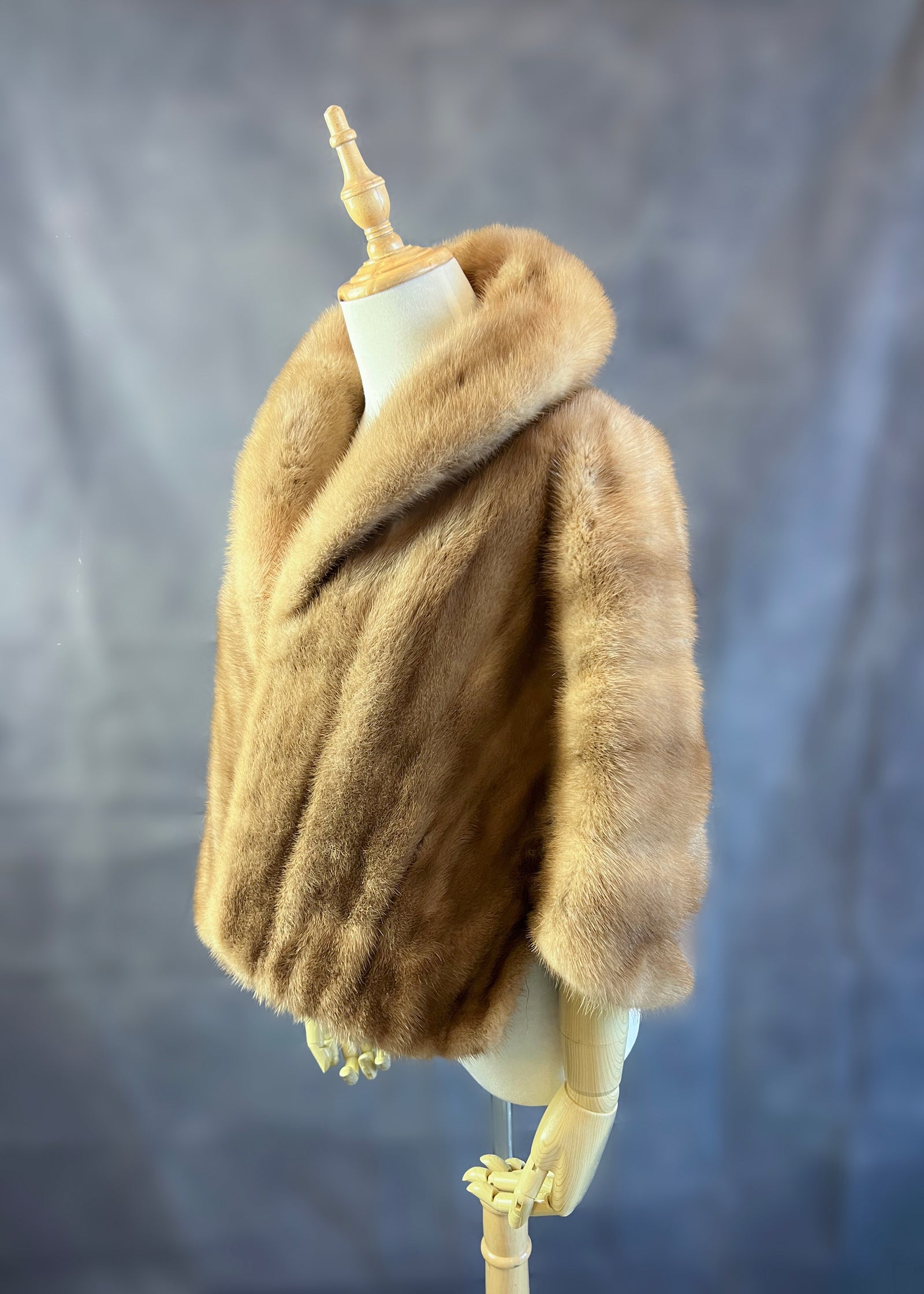 Golden Brown Real sold Vintage Mink Fur Stole