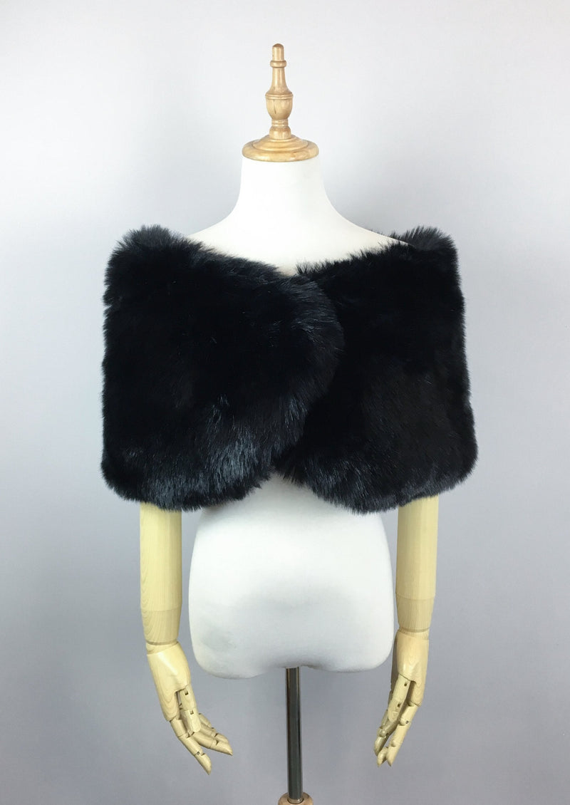 Black Faux Fur Wrap (Serena Blk01) – Sissily Designs